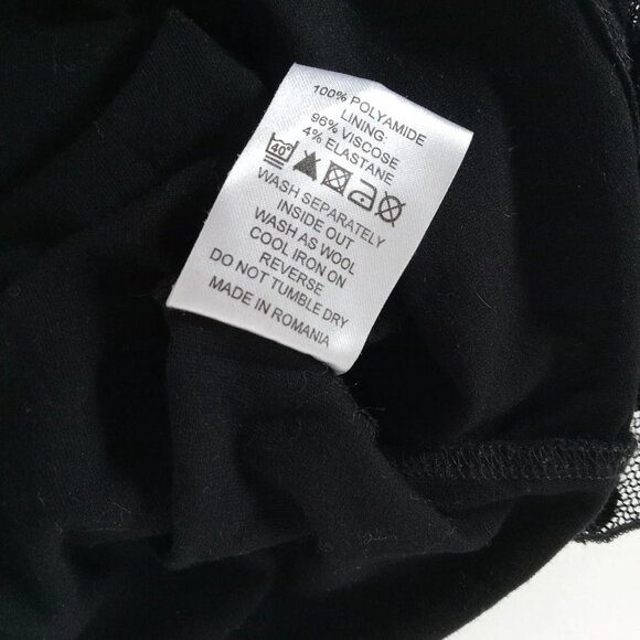 ASOS Women's Size 10 Dress Black Polka Dot Witchy Goth Y2K Stretchy Lace - Picture 4 of 8